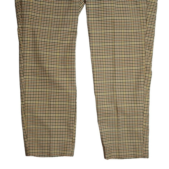 Inwear Copenhagen 1969 Tan Orange Yellow Black Plaid Preppy Academia Ankle Pants - Picture 4 of 9